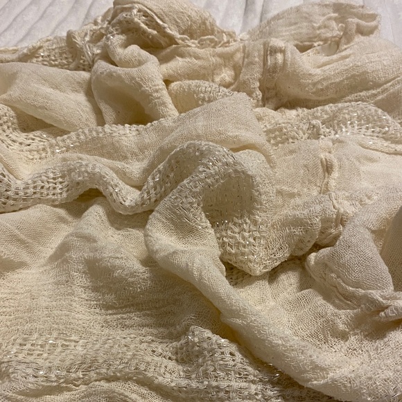 Cream Ruffled Scarf - Picture 3 of 3